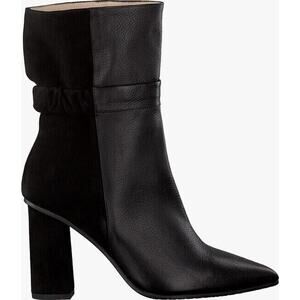 Lodi Sedi Boot Ankle Bootie Black Leather Suede Elastic Black Heel Point…